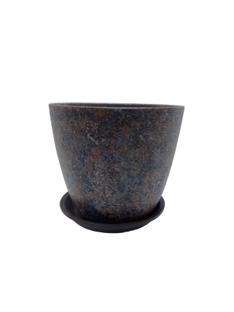 Горшок бутон  яшма бежевый 15см лиловый